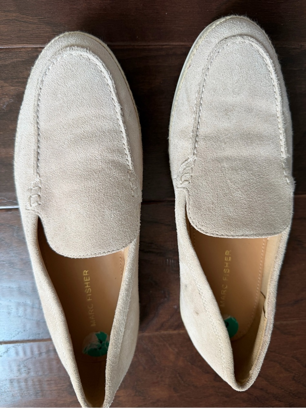 Marc Fisher Women’s Suede Slip-On Loafers in Beige